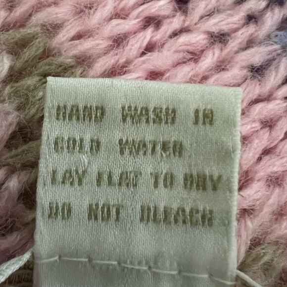 Vintage 1980s Simsbury Pastel Fair Isle Style Sweater Pink Multi Striped - Small - Picture 8 of 8